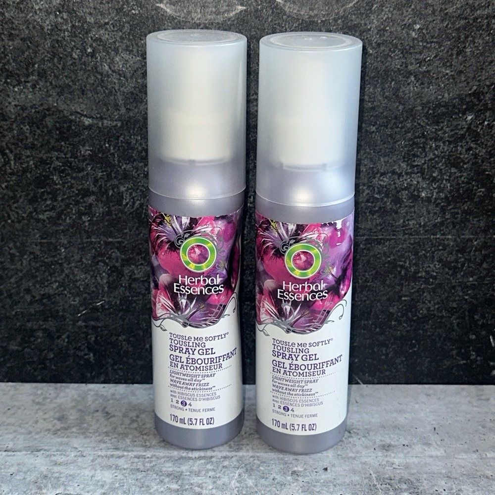 2 Lot Herbal Essences Tousle Me Softly Tousling Spray Gel #3 Strong 5.7 Oz. Each